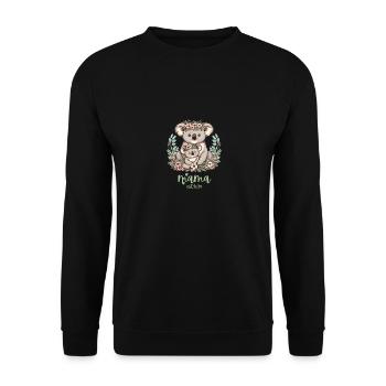Mama Est. 2024 Koala Cuddle Floral Wreath New Mom - Unisex Pullover - Schwarz - Vorne - Alina (178cm) & Michal (187cm)