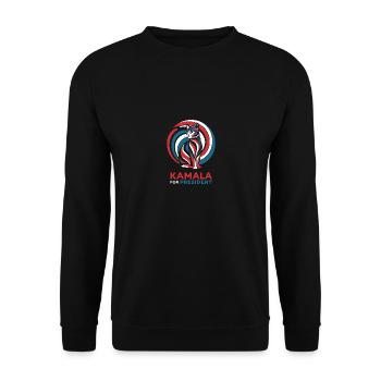 Patriotische Katze Kamala Für Das Kunstwerk Des - Unisex Pullover - Schwarz - Vorne - Alina (178cm) & Michal (187cm)