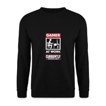 Gamer At Work Video Game Player Gaming Gamer Conso - Unisex Pullover - Schwarz - Vorne - Alina (178cm) & Michal (187cm)