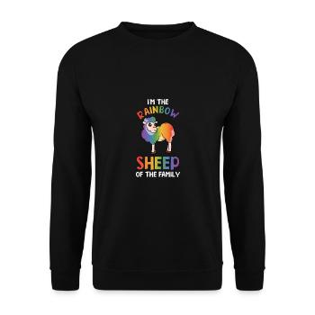 I'm The Rainbow Sheep In The Family Lesbian Love G - Unisex Pullover - Schwarz - Vorne - Alina (178cm) & Michal (187cm)