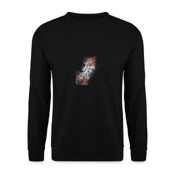 Weltraum-Rakete - Unisex Pullover - Schwarz - Vorne - Alina (178cm) & Michal (187cm)
