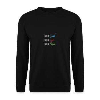 One World, One Love, One Nature - Unisex Sweatshirt - black - Front - Alina (178cm) & Michal (187cm)
