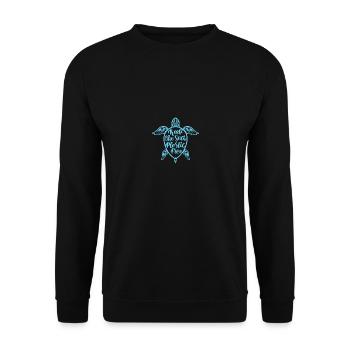 Keep the sea plastic free - Unisex Pullover - Schwarz - Vorne - Alina (178cm) & Michal (187cm)