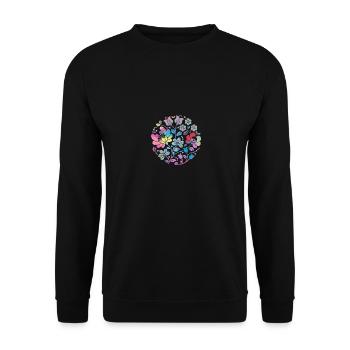 Hungarian flowers,floral,colorful flowers,tendrils,flower - Unisex Sweatshirt - black - Front - Alina (178cm) & Michal (187cm)
