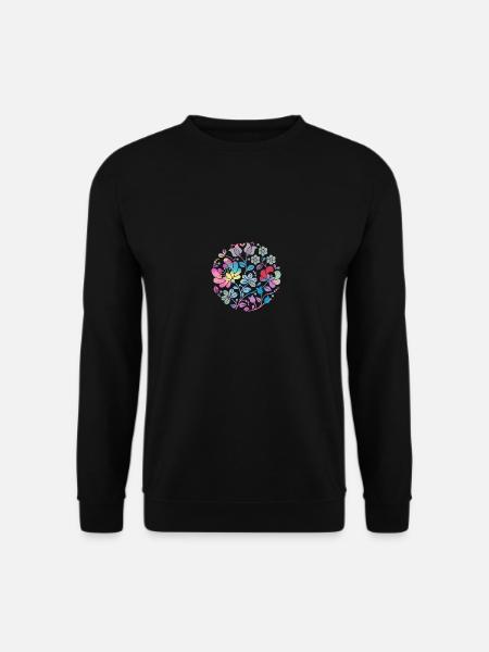Fleurs hongroises, fleurs, fleurs colorées, vrilles, fleur - Sweat-shirt Unisexe - noir
