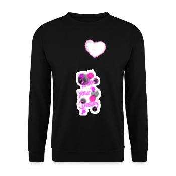 I love clothes / Follow yours dreams - Unisex Sweatshirt - black - Front - Alina (178cm) & Michal (187cm)