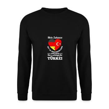 Turks Germany Turkey - Unisex Sweatshirt - black - Front - Alina (178cm) & Michal (187cm)
