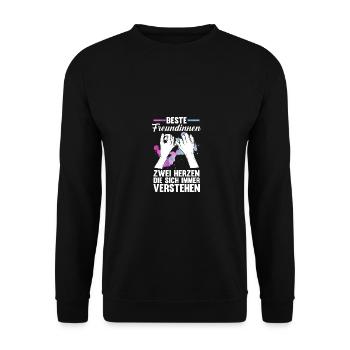 Best friend - Unisex Sweatshirt - black - Front - Alina (178cm) & Michal (187cm)