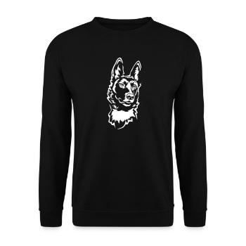La tête de Malinoi « Black Edition » - Sweat-shirt Unisexe - noir - Devant - Alina (178cm) & Michal (187cm)