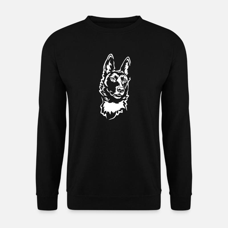 Malinois Kopf "Black Edition" - Unisex Pullover - Schwarz