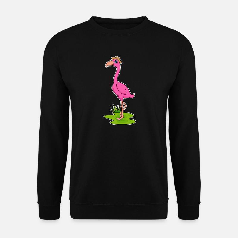 Flamingo Hat - Unisex Sweatshirt - black