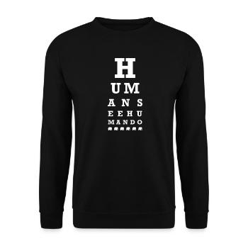 Human see human do (dark) - Unisex Sweatshirt - black - Front - Alina (178cm) & Michal (187cm)