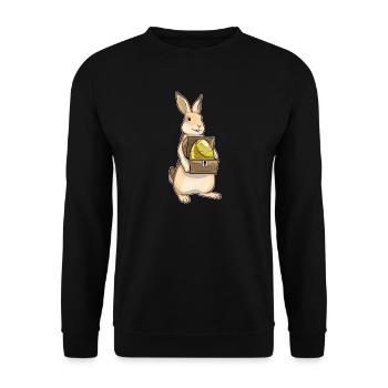 Bunny Easter Treasure Chest - Unisex Sweatshirt - black - Front - Alina (178cm) & Michal (187cm)