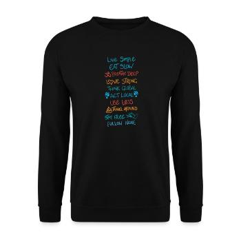 Lebe einfach 2 - Unisex Pullover - Schwarz - Vorne - Alina (178cm) & Michal (187cm)