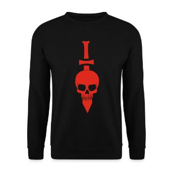 Red Skull and Sword - Unisex Sweatshirt - black - Front - Alina (178cm) & Michal (187cm)