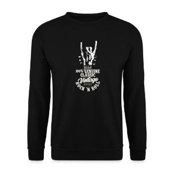 100% Genuine Classic Vintage Rock 'n Roll Music - Unisex Sweatshirt - black - Front - Alina (178cm) & Michal (187cm)