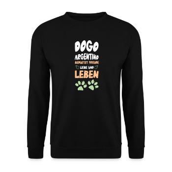 Dogo Argentino joie de vivre - Unisex Sweatshirt - black - Front - Alina (178cm) & Michal (187cm)