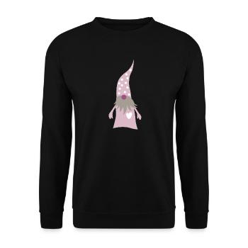Noël de Noël Gnome Dots Pink Pastel - Sweat-shirt Unisexe - noir - Devant - Alina (178cm) & Michal (187cm)