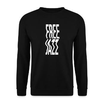 Free Jazz Music Distorted Typography Logo - Unisex Pullover - Schwarz - Vorne - Alina (178cm) & Michal (187cm)