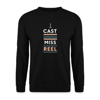 Missed cast reel - Unisex Sweatshirt - black - Front - Alina (178cm) & Michal (187cm)
