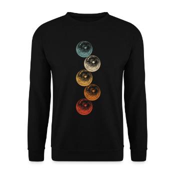Bowling Skittles Vintage Graphic With Bowling Balls - Unisex Sweatshirt - black - Front - Alina (178cm) & Michal (187cm)