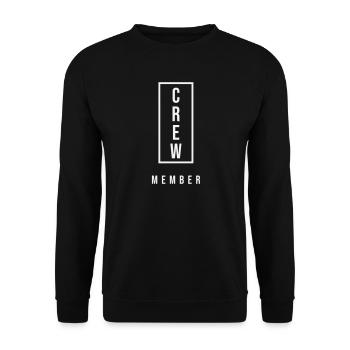Crew Member Vertical Typo Team Staff Event Design - Unisex Sweatshirt - black - Front - Alina (178cm) & Michal (187cm)
