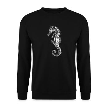 Silhouette hippocampe noir - Sweat-shirt Unisexe - noir - Devant - Alina (178cm) & Michal (187cm)