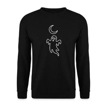 Moonlight Ghost Line Art - Unisex Sweatshirt - black - Front - Alina (178cm) & Michal (187cm)