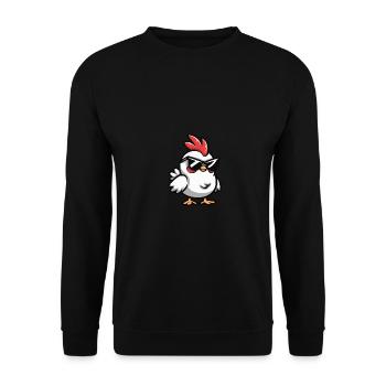 Huhn Cool Tier - Unisex Pullover - Schwarz - Vorne - Alina (178cm) & Michal (187cm)
