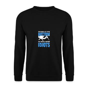 Further away from idiots diver poison - Unisex Sweatshirt - black - Front - Alina (178cm) & Michal (187cm)