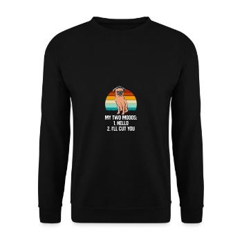 My two moods Hello and I'll cut you - Unisex Sweatshirt - black - Front - Alina (178cm) & Michal (187cm)