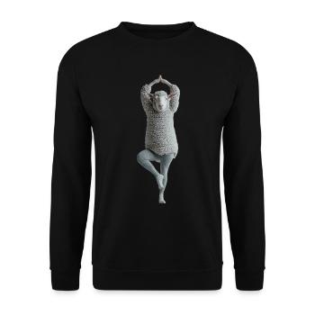 Schaf - Unisex Pullover - Schwarz - Vorne - Alina (178cm) & Michal (187cm)