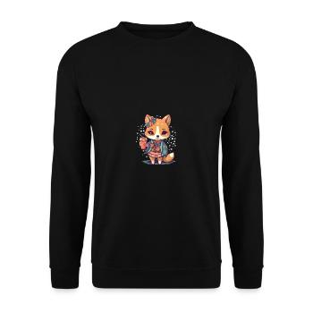 Chienne japonaise Shiba Inu Kemono, adolescente - Sweat-shirt Unisexe - noir - Devant - Alina (178cm) & Michal (187cm)
