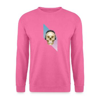 Crâne polygonale et casque - Sweat-shirt Unisexe - rose - Devant