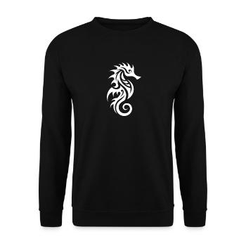 Cute little tattoo seahorse - Unisex Sweatshirt - black - Front - Alina (178cm) & Michal (187cm)