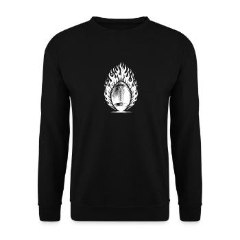 Vintage Football Kick in Flames and Fire - Unisex Sweatshirt - black - Front - Alina (178cm) & Michal (187cm)