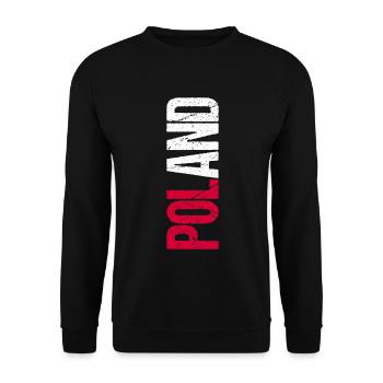 Polen Fußball Trikot Polska Outfit Geschenk Kurwa - Unisex Pullover - Schwarz - Vorne - Alina (178cm) & Michal (187cm)