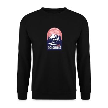 Dolomites Italy Mountain Sunset - Unisex Sweatshirt - black - Front - Alina (178cm) & Michal (187cm)