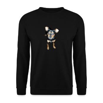 Zwergpinscher Hund - Unisex Pullover - Schwarz - Vorne - Alina (178cm) & Michal (187cm)