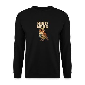 Vogel-Nerd - Unisex Pullover - Schwarz - Vorne - Alina (178cm) & Michal (187cm)