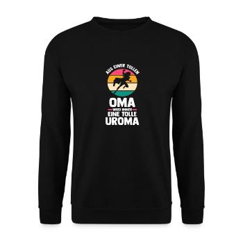 Grandmother Grandma Great-grandmother Great-grandma - Unisex Sweatshirt - black - Front - Alina (178cm) & Michal (187cm)