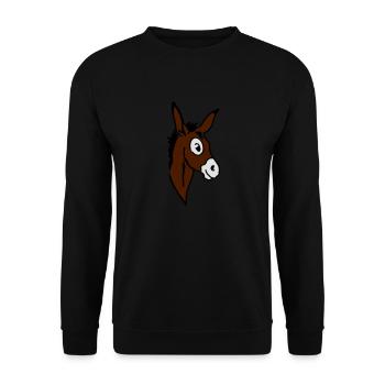Esel - Unisex Pullover - Schwarz - Vorne - Alina (178cm) & Michal (187cm)