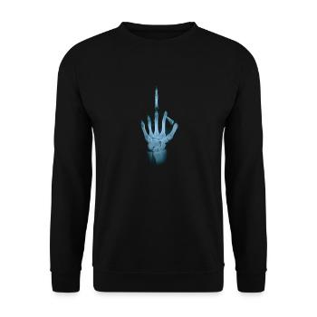 Fuck X-ray middle finger x-ray gift - Unisex Sweatshirt - black - Front - Alina (178cm) & Michal (187cm)