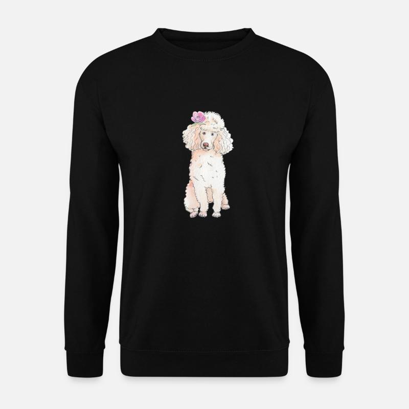 Caniche à fleur - Sweat-shirt Unisexe - noir