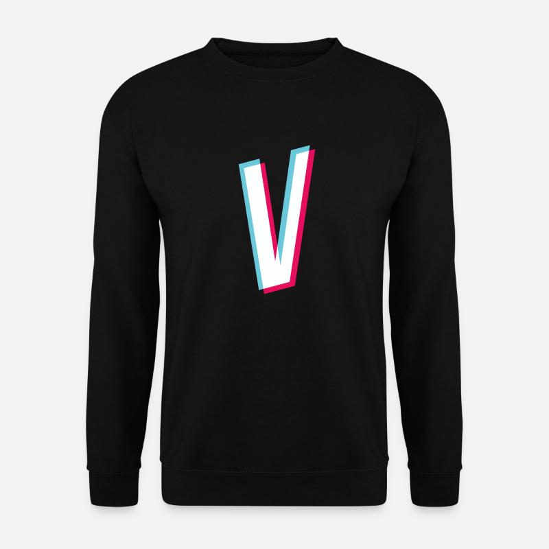 V - Buchstabe V - Unisex Pullover - Schwarz