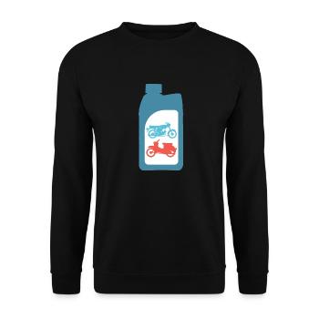 Conception à deux temps de mélange d'essence Simson DDR Schwalbe S51 - Sweat-shirt Unisexe - noir - Devant - Alina (178cm) & Michal (187cm)