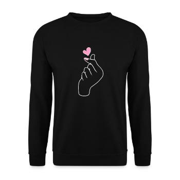 Kpop Korea K-Pop coeur - Sweat-shirt Unisexe - noir - Devant - Alina (178cm) & Michal (187cm)
