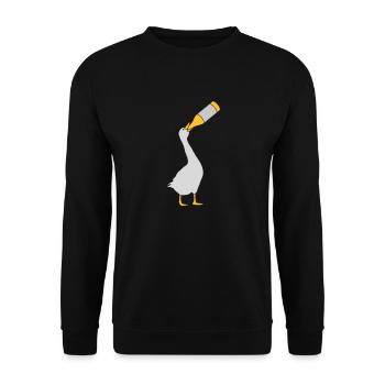 Gans Alkohol Party - Unisex Pullover - Schwarz - Vorne - Alina (178cm) & Michal (187cm)