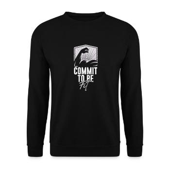 commit to be fit - Unisex Pullover - Schwarz - Vorne - Alina (178cm) & Michal (187cm)