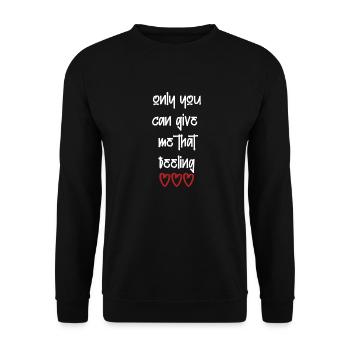 love love Saint-Valentin en amour Dicton anglais - Sweat-shirt Unisexe - noir - Devant - Alina (178cm) & Michal (187cm)
